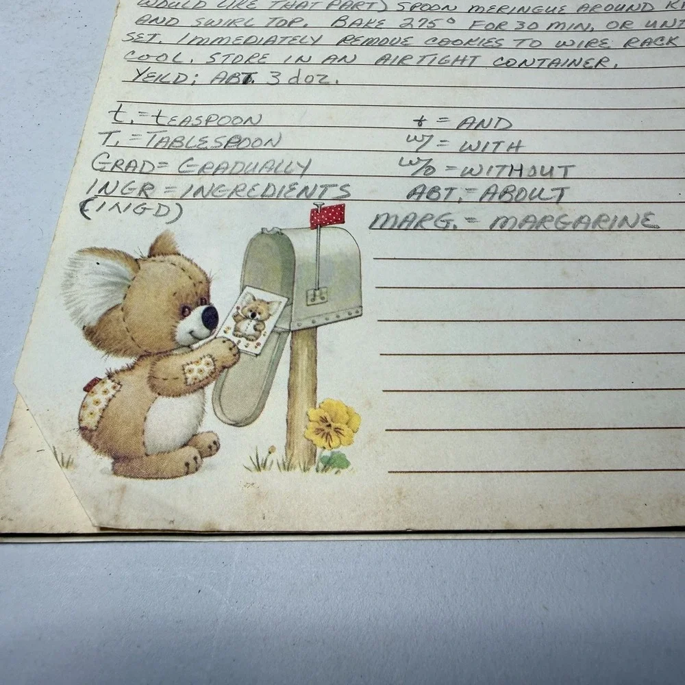 Vintage 80s 90s Grandma's Family Recipe Box 20‎ Handwritten Cards Written